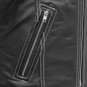Cindy - Women's Motorcycle Leather Vest Black