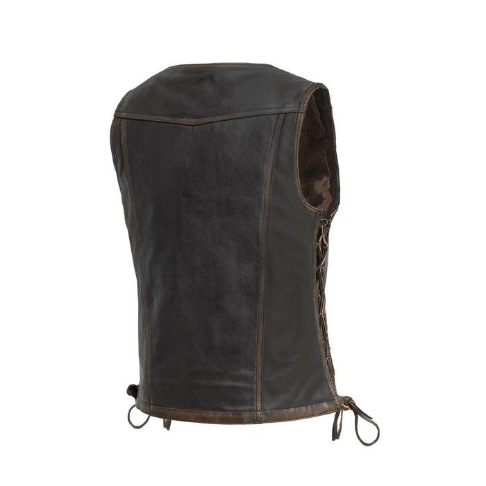 Cindy -  Women's Motorcycle Leather Vest Brown Beige