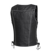 Cindy - Women's Motorcycle Leather Vest Black