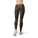 Women’s Brown Striped Sports Leggings High Waisted Workout Yoga Pants