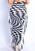 Checkered High Waist Bodycon Maxi Skirt 🖤✨ Fringe Pencil Style