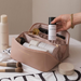 Leather Cosmetic Bag Makeup Organizer Toiletry Travel Case for Women