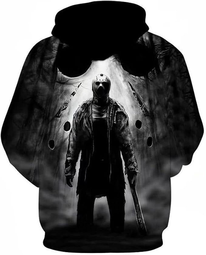 Horror Movie Cosplay Hoodie – Scary Halloween Costume Novelty Sweatshirt