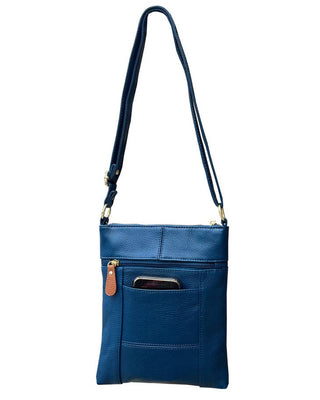 Margaret Cowhide Leather Crossbody With Phone Pocket Navy