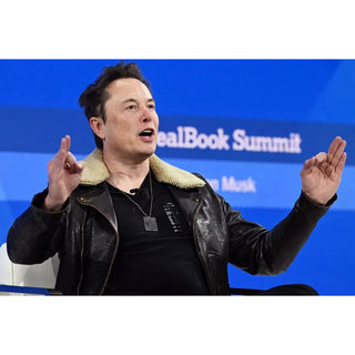 Elon Musk Leather Flight Jacket Black with Fur Collar – Inland