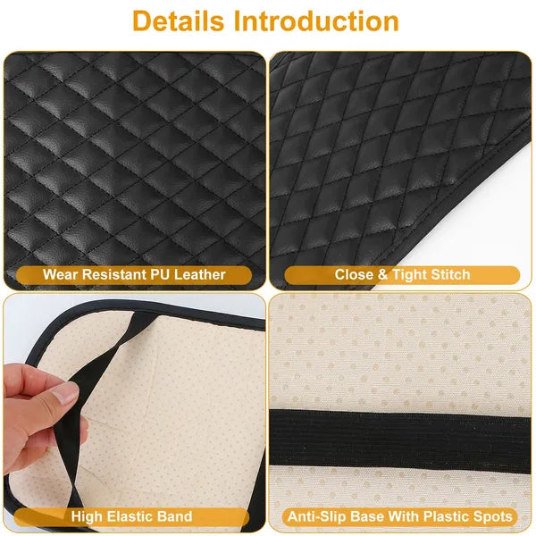 Car Armrest Pad Cover PU Leather Center Console Cushion Anti-Slip