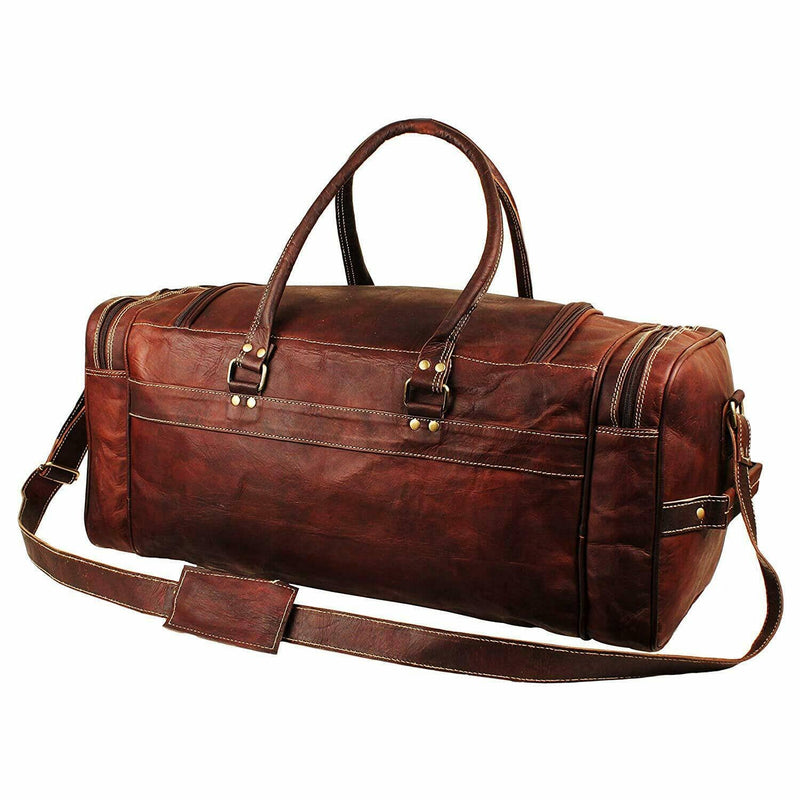 Vintage Brown Goat Leather Duffle