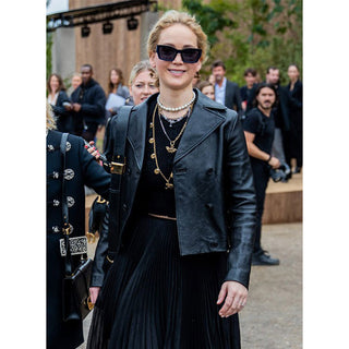 Jennifer Lawrence Genuine Leather Jacket Black