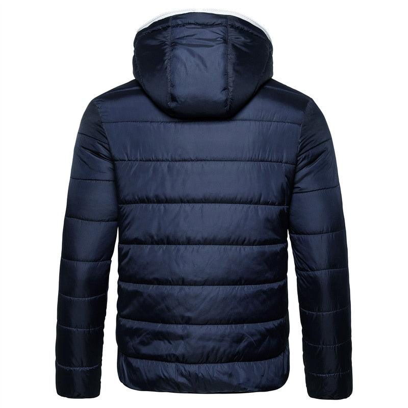 Men's Blue Waterproof Hooded Winter Jacket