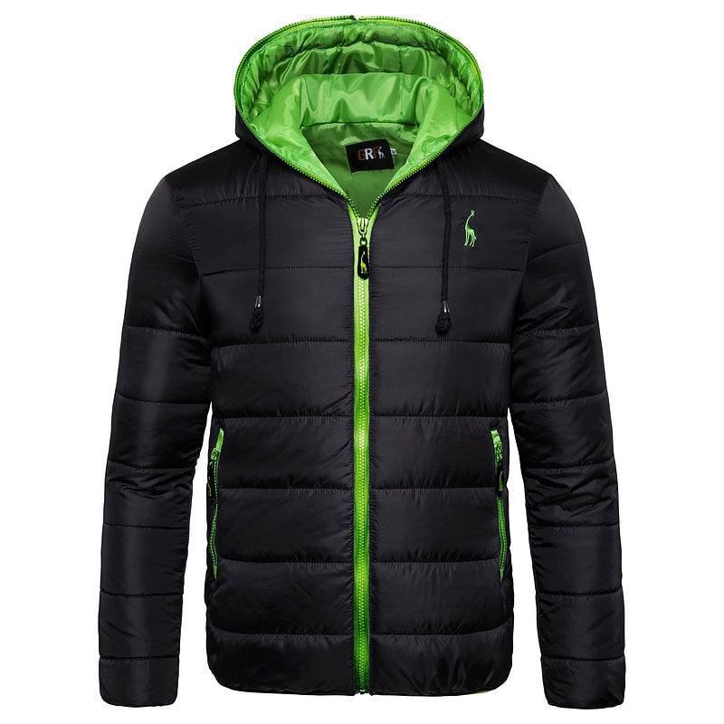 Men's Blue Waterproof Hooded Winter Jacket