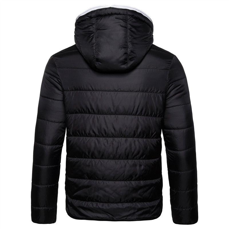 Men's Blue Waterproof Hooded Winter Jacket