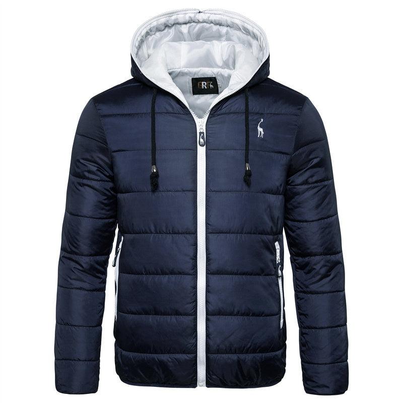 Men's Blue Waterproof Hooded Winter Jacket
