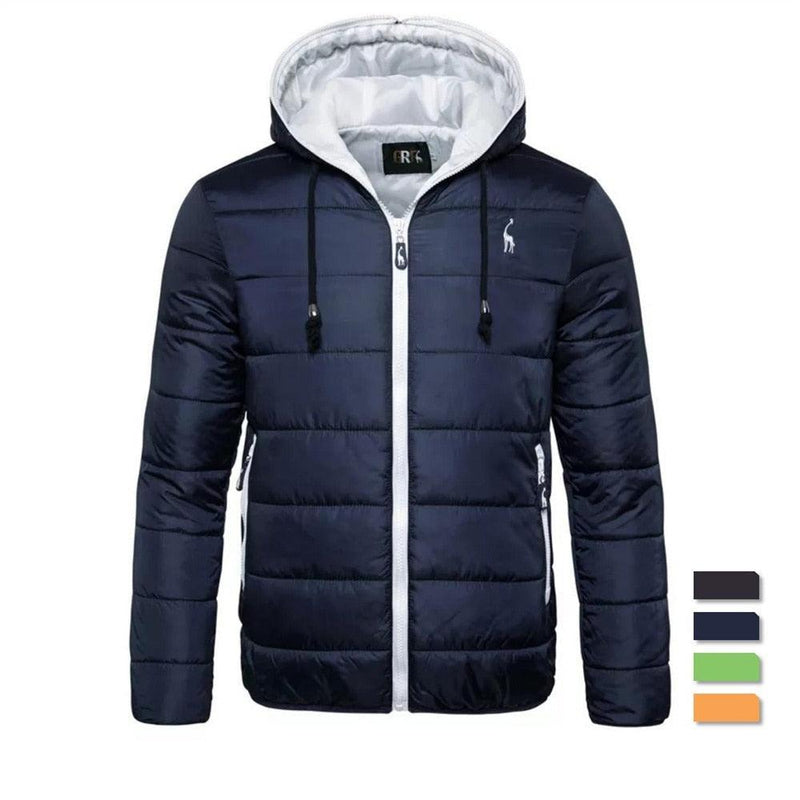 Men's Blue Waterproof Hooded Winter Jacket