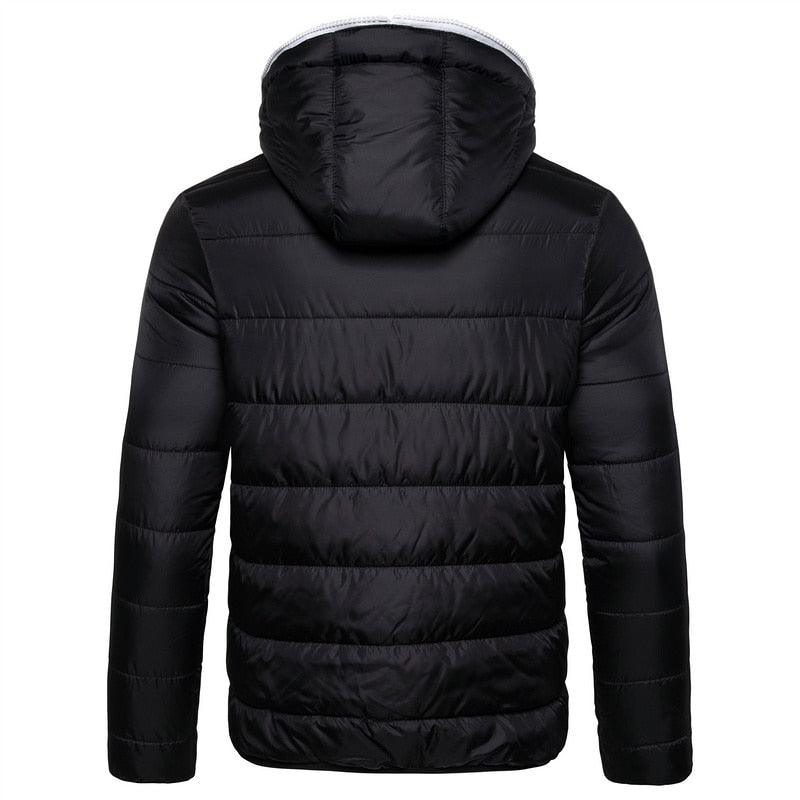 Men's Blue Waterproof Hooded Winter Jacket