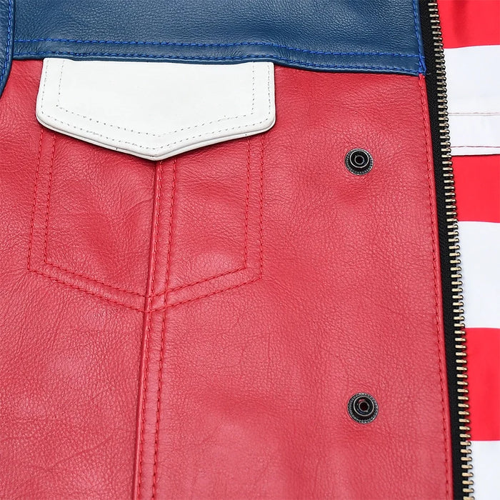 Patriot Rebel Men's Motorcycle Leather Vest
