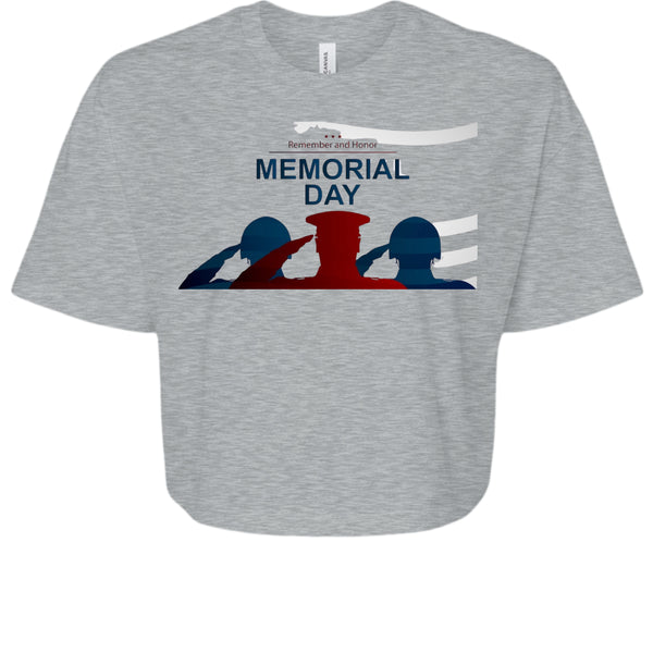 Bella Women's Jersey Crop Tee Memorial Day