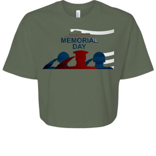 Bella Women's Jersey Crop Tee Memorial Day