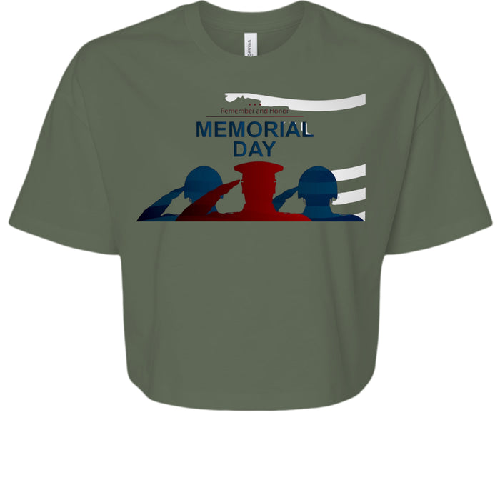 Bella Women's Jersey Crop Tee Memorial Day