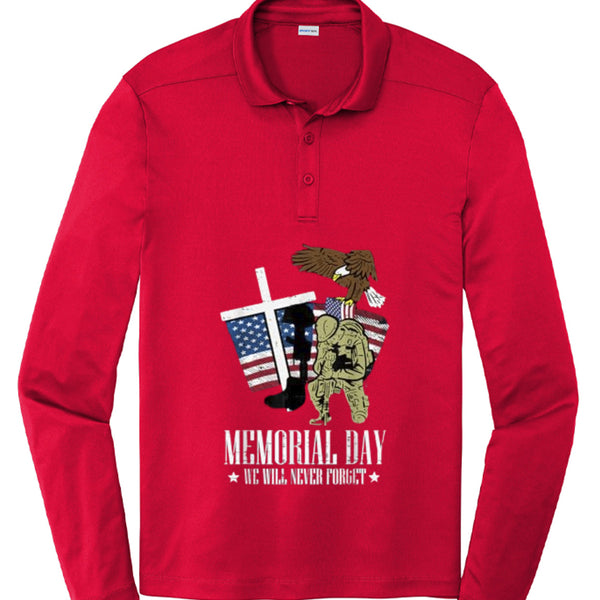 Pro Long Sleeve Polo Memorial Day Mens Shirt