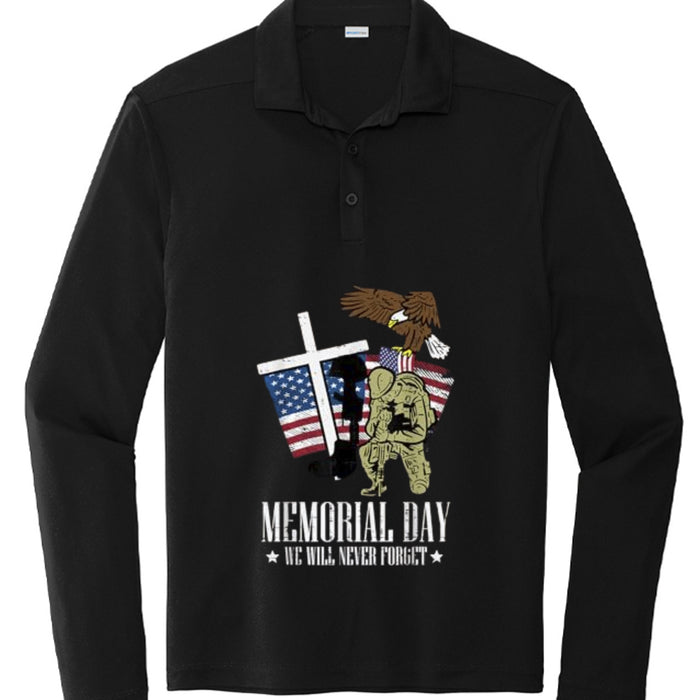 Pro Long Sleeve Polo Memorial Day Mens Shirt