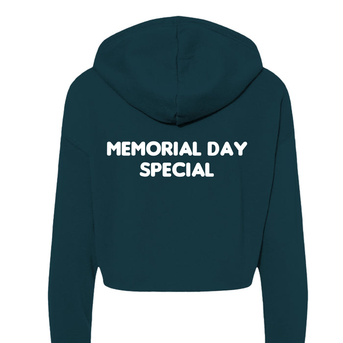 Bella Canvas Womens Cropped Fleece Hoodie - Memorial Day