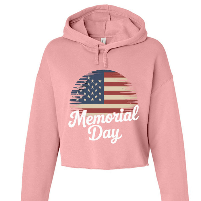 Bella Canvas Womens Cropped Fleece Hoodie - Memorial Day