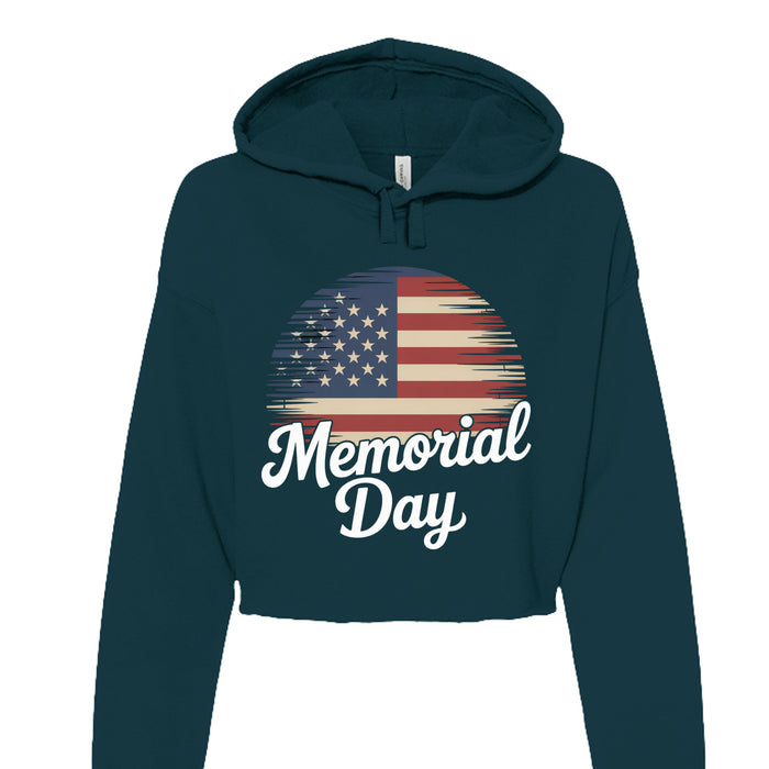 Bella Canvas Womens Cropped Fleece Hoodie - Memorial Day