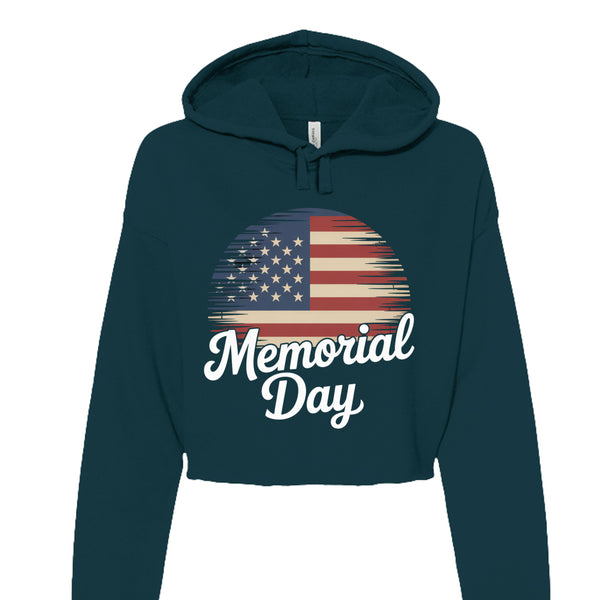 Bella Canvas Womens Cropped Fleece Hoodie - Memorial Day