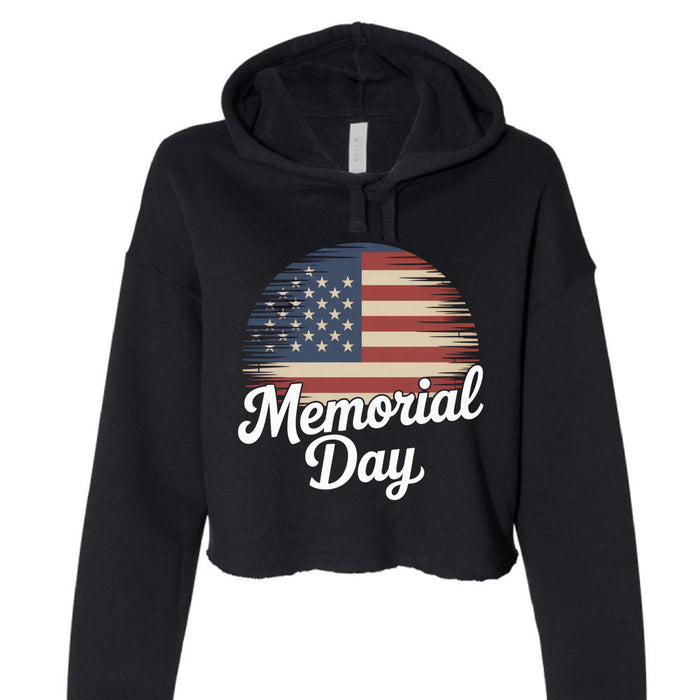 Bella Canvas Womens Cropped Fleece Hoodie - Memorial Day