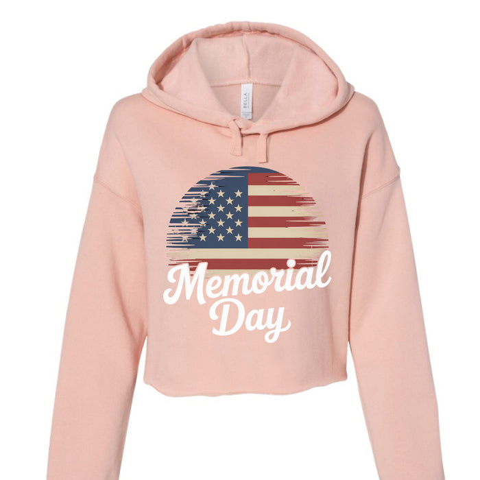 Bella Canvas Womens Cropped Fleece Hoodie - Memorial Day