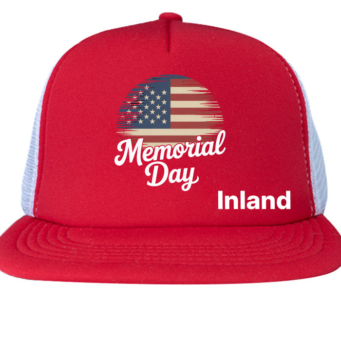 Mens Flat Bill Snapback Trucker Cap - Memorial Day