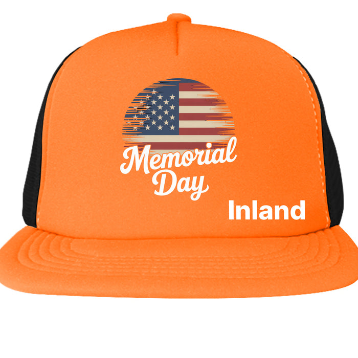 Mens Flat Bill Snapback Trucker Cap - Memorial Day
