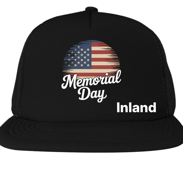 Mens Flat Bill Snapback Trucker Cap - Memorial Day