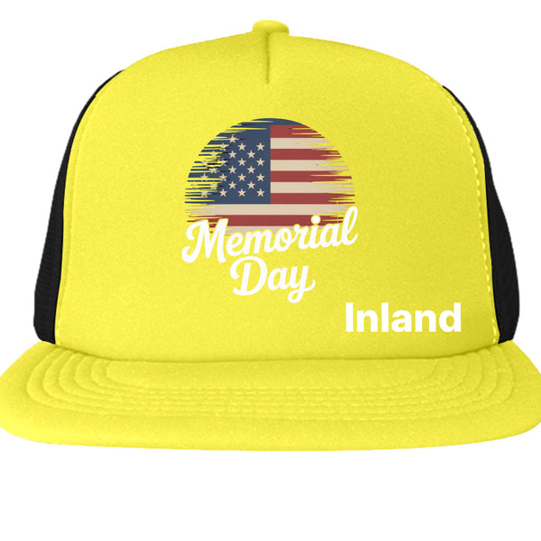 Mens Flat Bill Snapback Trucker Cap - Memorial Day