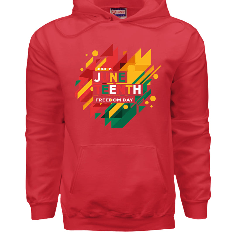 Hanes Mens Cotton Pullover Hood Juneteenth National Independence Day