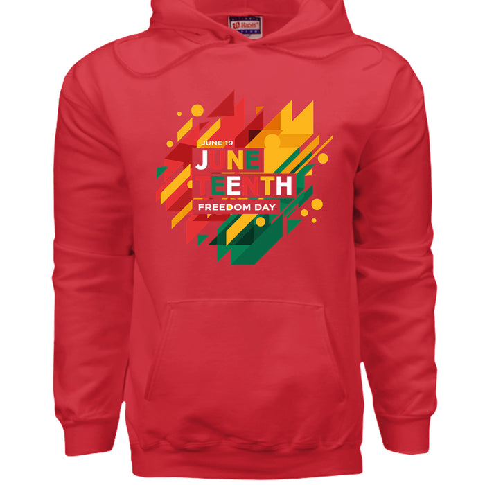 Hanes Mens Cotton Pullover Hood Juneteenth National Independence Day