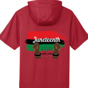 Fleece Short Sleeve Hooded Pullover Celebrate Juneteenth Day For Mens