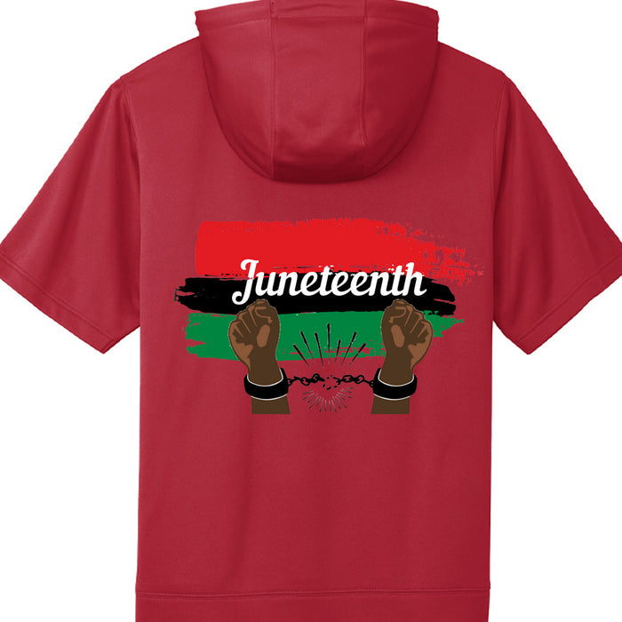 Fleece Short Sleeve Hooded Pullover Celebrate Juneteenth Day For Mens