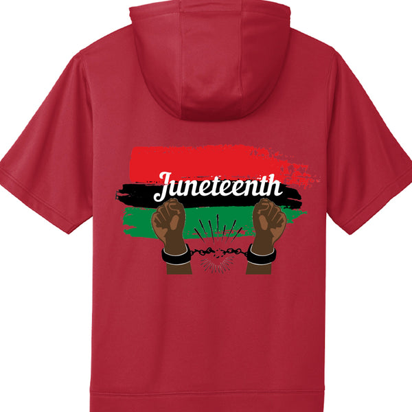 Fleece Short Sleeve Hooded Pullover Celebrate Juneteenth Day For Mens
