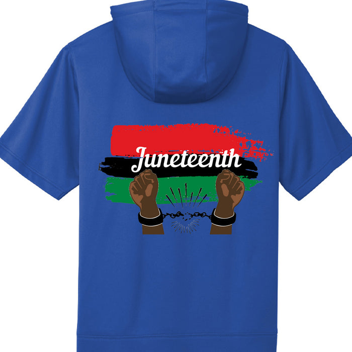 Fleece Short Sleeve Hooded Pullover Celebrate Juneteenth Day For Mens