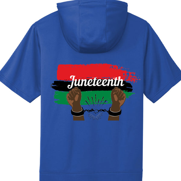 Fleece Short Sleeve Hooded Pullover Celebrate Juneteenth Day For Mens