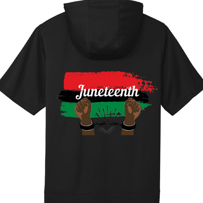 Fleece Short Sleeve Hooded Pullover Celebrate Juneteenth Day For Mens