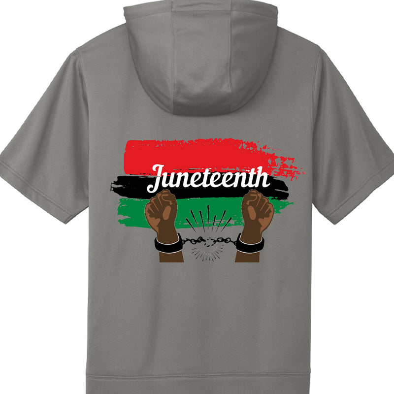 Fleece Short Sleeve Hooded Pullover Celebrate Juneteenth Day For Mens