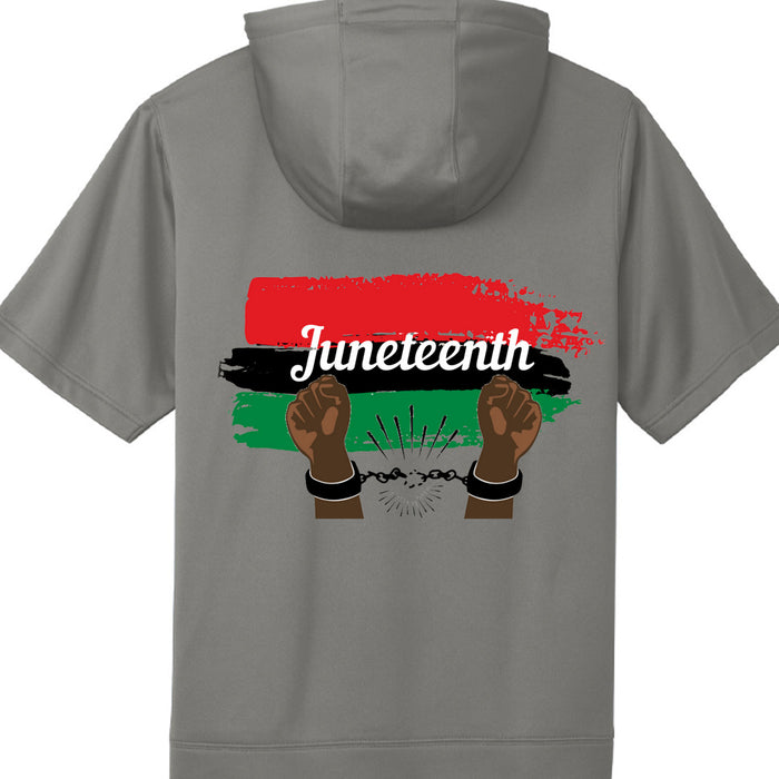 Fleece Short Sleeve Hooded Pullover Celebrate Juneteenth Day For Mens