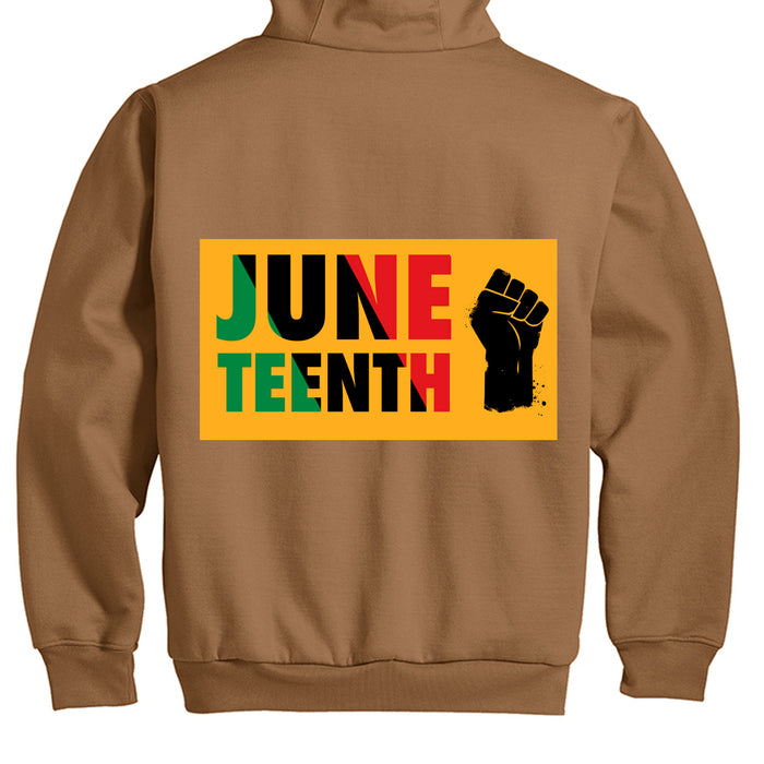 Full-Zip Hooded Sweatshirt With Thermal Lining For Mens JUNETEENTH FREE