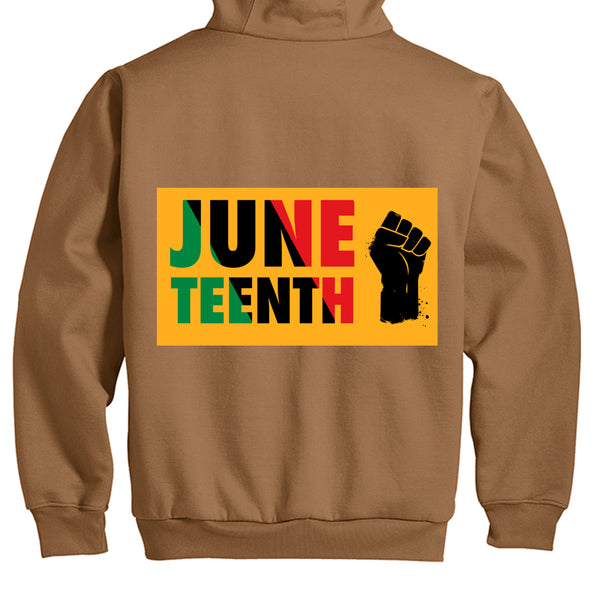 Full-Zip Hooded Sweatshirt With Thermal Lining For Mens JUNETEENTH FREE