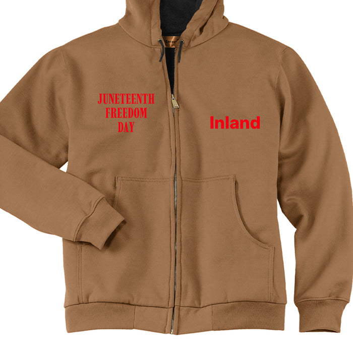 Full-Zip Hooded Sweatshirt With Thermal Lining For Mens JUNETEENTH FREE