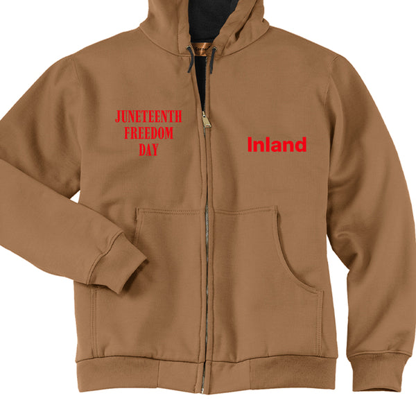 Full-Zip Hooded Sweatshirt With Thermal Lining For Mens JUNETEENTH FREE