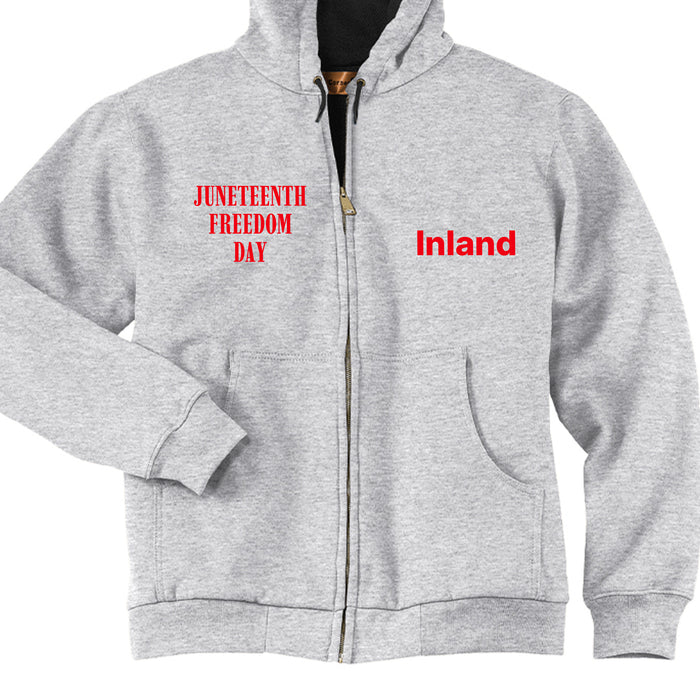 Full-Zip Hooded Sweatshirt With Thermal Lining For Mens JUNETEENTH FREE