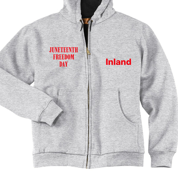 Full-Zip Hooded Sweatshirt With Thermal Lining For Mens JUNETEENTH FREE